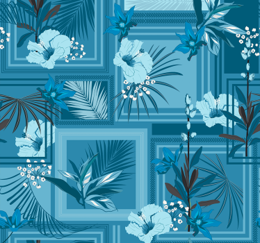 Rollo fenster badezimmer mit blauen blumenmuster - TenStickers