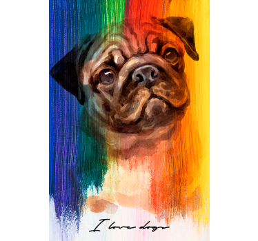 Rollo wohnzimmer mit regenbogen mops - TenStickers
