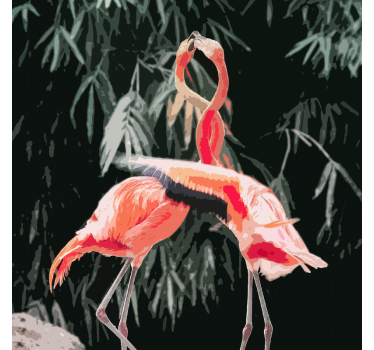 Rollo wohnzimmer mit entzückenden flamingos - TenStickers
