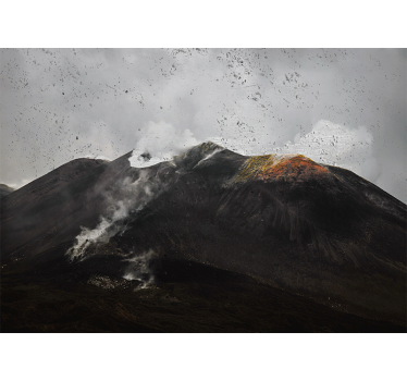 Rollo wohnzimmer mit nebliger Ätna landschaft - TenStickers