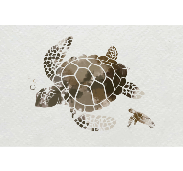 Rollo wohnzimmer mit braunem aquarellschildkröte - TenStickers