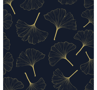 Rollo wohnzimmer mit 3d goldenen ginkgo-blättern - TenStickers