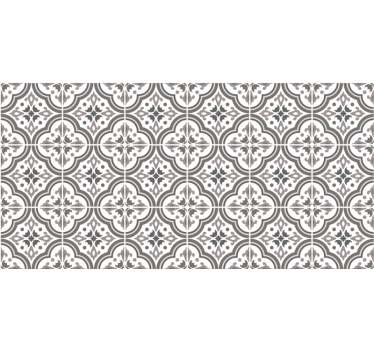 Rollo fenster grau mit grauen fliesen und blumen - TenStickers