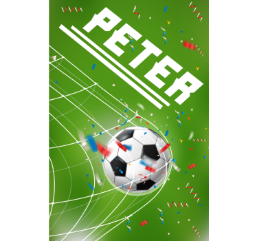 Rollo Fenster Kinderzimmer Fußballtor mit Namen - TenStickers
