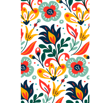 Fenster Rollo modern farbenfrohes Blumenmuster - TenStickers