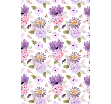 Rollo Fenster Blumen lila blütenmuster - TenStickers