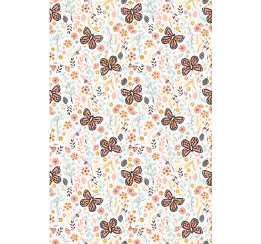 Rollo Fenster Blumen schmetterlingsgartenmuster - TenStickers