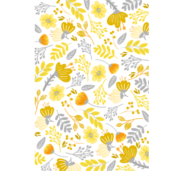 Gelbe Blumen Rollo Fenster Wohnzimmer - TenStickers