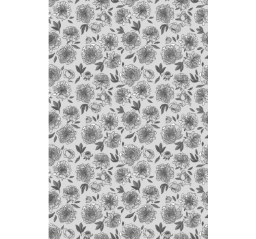 Blumen Rollo monochromes pfingstrosenmuster - TenStickers