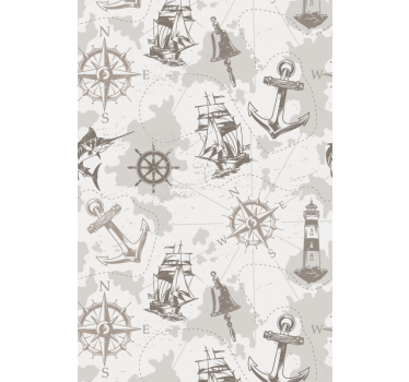 Rollo Fenster Vintagemuster nautische erkundungsmotive - TenStickers