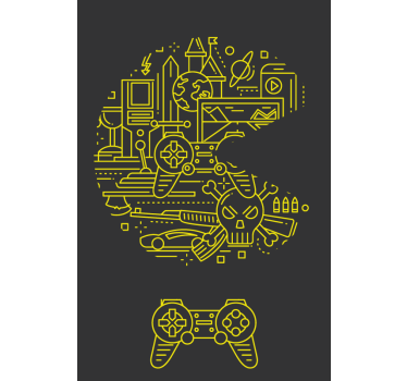 Geeks Rollos Gelbes pac-spiel - TenStickers