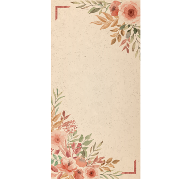 Rollo Fenster Blumen charmante beige bordüre - TenStickers