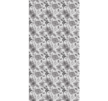 Rollo fenster blumen elegante graue blumen - TenStickers