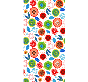 Blumen Rollo Küche Mehrfarbige politur - TenStickers