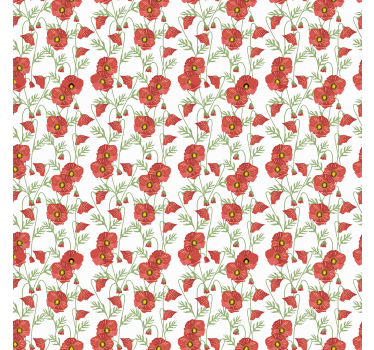 Rollo Fenster Blumen rotes mohnmuster - TenStickers