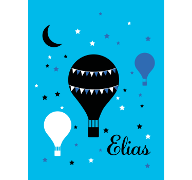 Zeichnungen Rollo Schwarze und blaue luftballons mit sternen und  - TenStickers