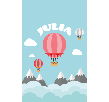 Rollo Fenster Kinderzimmer heißluftballons mit namen - TenStickers
