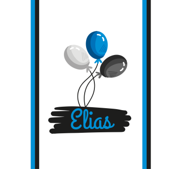 Rollo Fenster mit Namen individuelles ballondesign - TenStickers