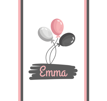 Rollo Fenster Kinderzimmer luftballons mit namen - TenStickers