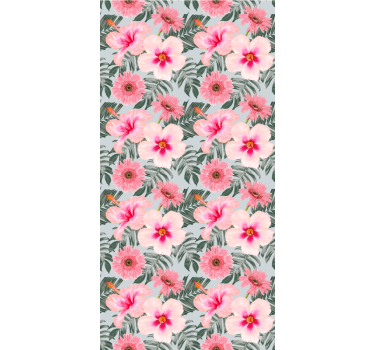 Rollo Wohnzimmer hibiskus und blumen - TenStickers