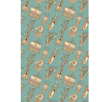 Rollo Fenster Jugendzimmer vintage-musikinstrumente - TenStickers
