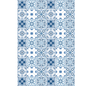 Rollo Fenster Badezimmer komplizierte blaue muster - TenStickers
