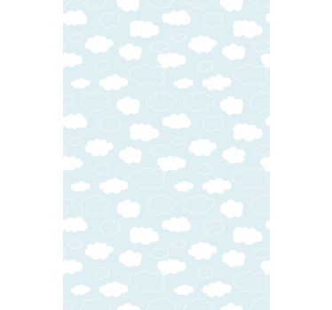 Rollo Fenster Kinderzimmer hellblaue Wolken - TenStickers