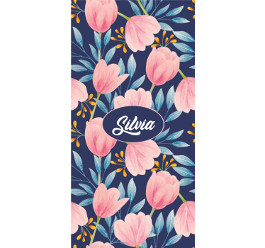 Rollo fenster blumen und pflanzen im pinken blumendesign - TenStickers