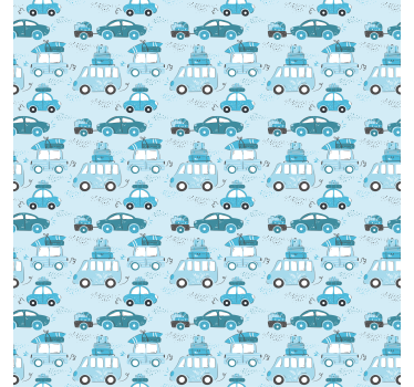Rollo Kind Blaue stadtfahrzeuge im nordischen stil - TenStickers