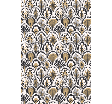 Rollo Fenster Blumen goldenes muster - TenStickers