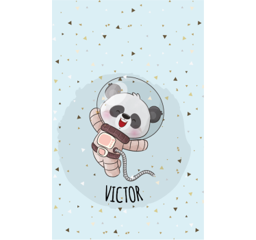 Rollo Fenster Kinderzimmer panda-astronaut mit namen - TenStickers