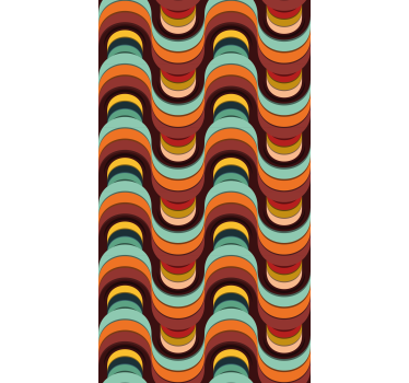 Rollo Fenster Vintagemuster retro-wellenmuster - TenStickers