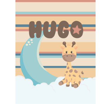 Rollo Fenster Baby Giraffe mit Wolken - TenStickers