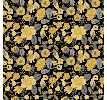 Rollo Fenster Blumen gelbes botanisches muster - TenStickers