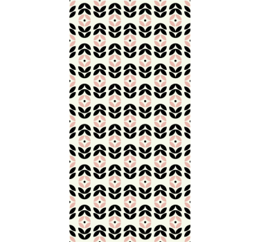 Rollo Fenster Blumen geometrische wiederholung beige - TenStickers