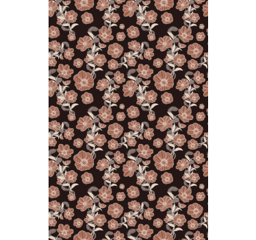 Rollo Fenster Blumen vintage dunkles muster - TenStickers