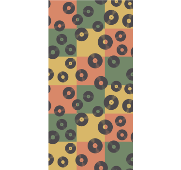 Rollo Fenster Vintagemuster retro-schallplatten - TenStickers