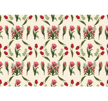 Rollo Fenster Blumen elegantes beiges arrangement - TenStickers