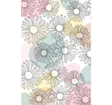 Rollo Fenster Blumen gänseblümchen und pastelltöne - TenStickers
