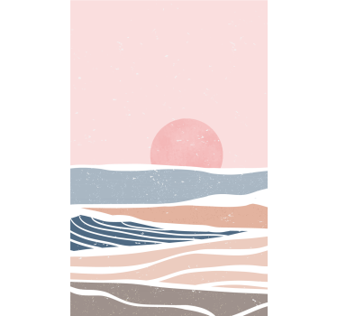 Rollo fenster vintagemuster sanfte sonnenuntergangswellen - TenStickers