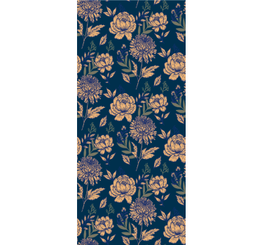 Rollo Fenster Blumen marine elegantes muster - TenStickers