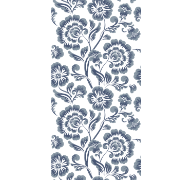 Rollo Fenster Blumen elegante graue muster - TenStickers