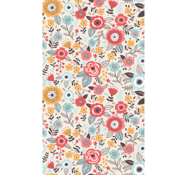Blumen Rollo Buntes Muster gemalt - TenStickers