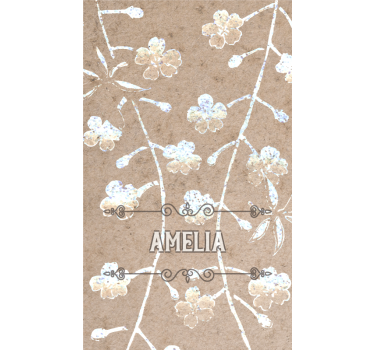 Rollo Fenster Hochzeit beiges blumenmuster mit namen - TenStickers