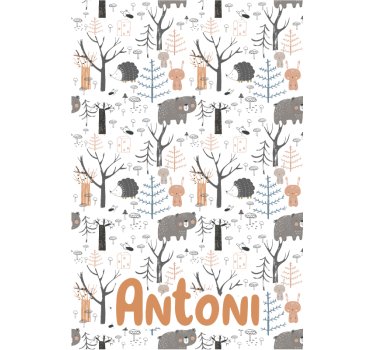 Rollo Fenster Kinderzimmer nordische tiere mit namen - TenStickers