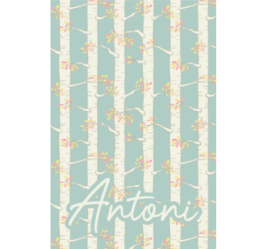 Rollo fenster baum birken mit namen - TenStickers