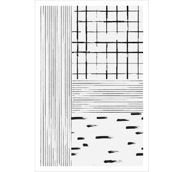 Rollo Fenster modern Wohnzimmer mit schwarze Linien - TenStickers
