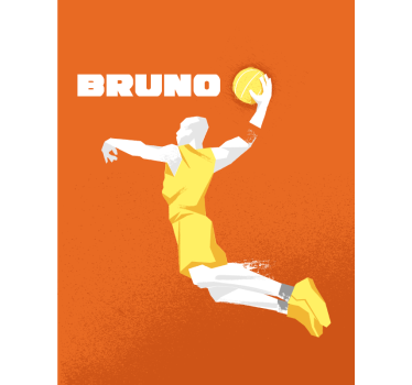 Rollo Sport Basketballspieler mit Namen Jugendzimmer - TenStickers