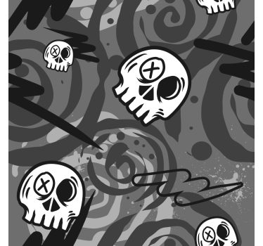 Graffiti Totenkopf Rollos schwarz für Teenager - TenStickers