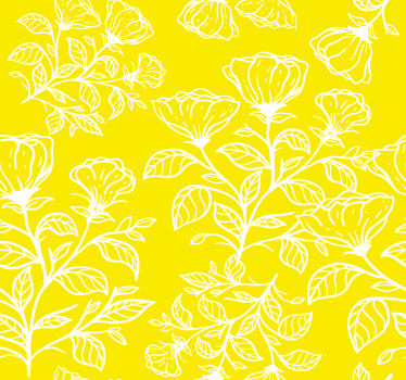 Rollo Fenster Gelb blumen muster - TenStickers